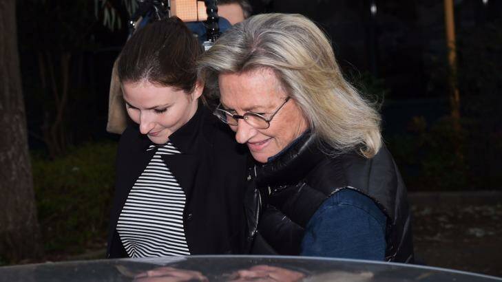 Harriet Wran leaves Silverwater Correctional Centre, accompanied by her mother Jill Hickson Wran. Photo: Nick Moir