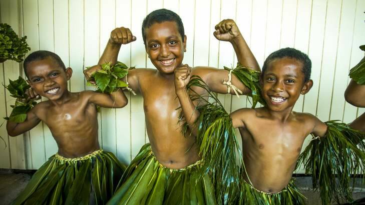 Local lads at Totoya Island. Photo: David Kirkland
