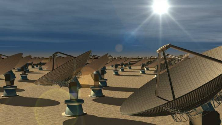 An artist's impression of the Square Kilometre Array being built in Western Australia.

