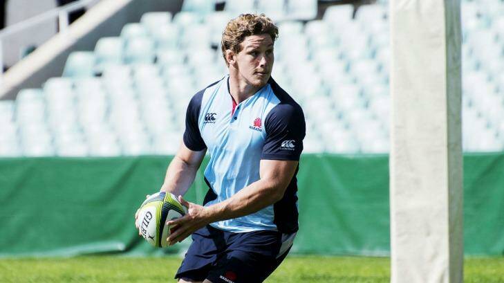 Ready for a storm: NSW captain Michael Hooper at a training run. Photo: Christopher Pearce