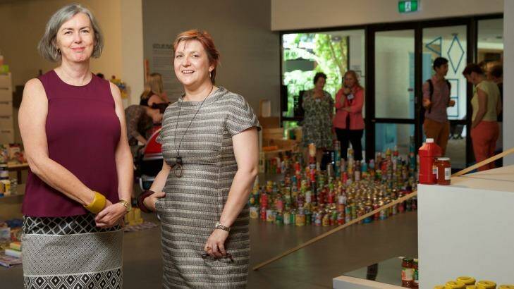 "We don't want hollow promises or shiny white elephants": Penrith Performing and Visual Arts chief executive Hania Radvan, right, with gallery director Dr Lee-Anne Hall. Photo: Wolter Peeters