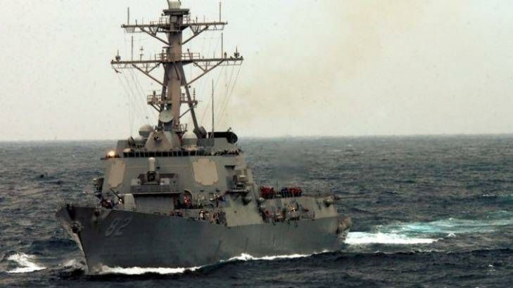 The USS Lassen, a US Navy guided-missile destroyer, was sent to challenge the 12-nautical-mile territorial waters that China has claimed around artificial islands. Photo: Supplied