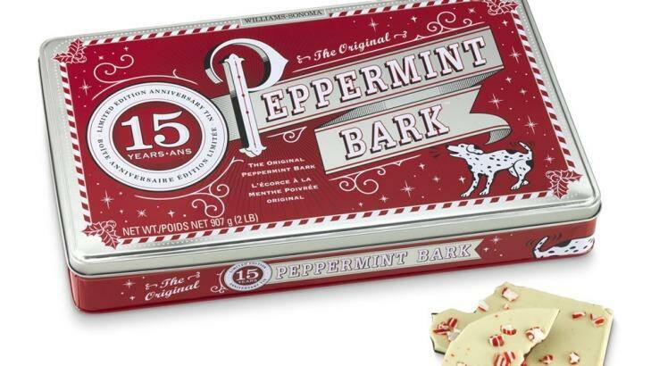 Williams Sonoma Peppermint Bark, available in stores. $39.