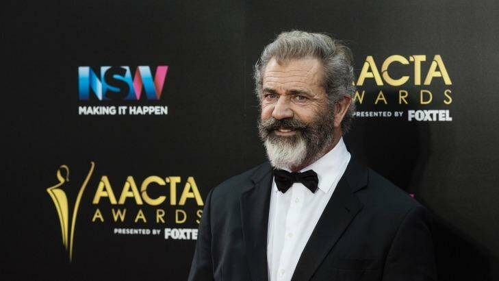 Mel Gibson at the AACTA Awards in Sydney last December. Photo: Dominic Lorrimer