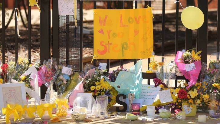 Messages from friends, students and the community were placed outside the Leeton school gate. Photo: Kate Geraghty