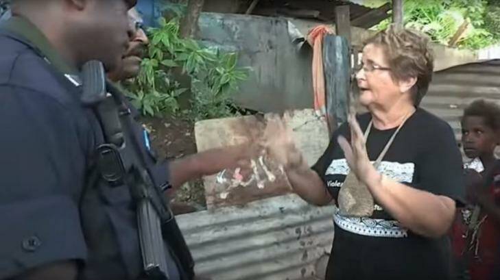 Dame Carol Kidu pleads with PNG police to stop the destruction at Paga Hill. Photo: The Opposition