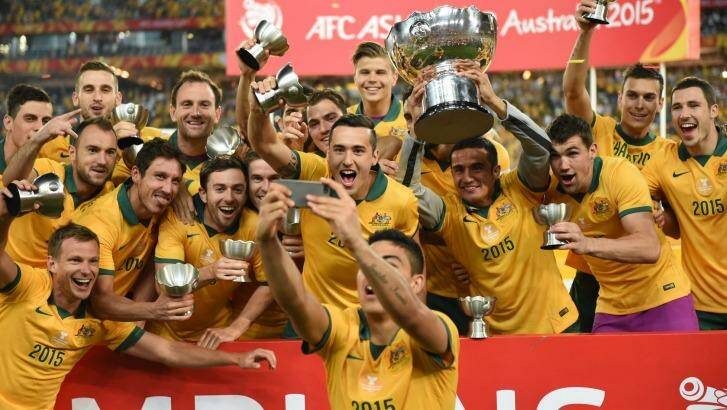 Rewarded: 19 of the 23-man Socceroos squad were members of the successful Asian Cup team. Photo: Brendan Esposito