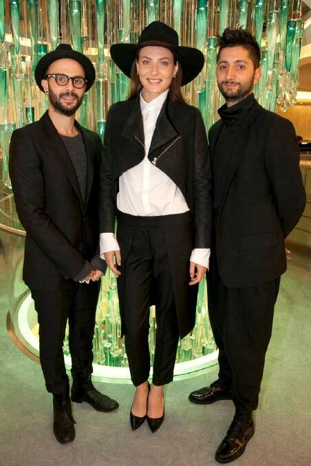 From left; Mario-Luca Carlucci; Olivia Thornton and Peter Stateas at Tiffany & Co National Designer Award. Photo: Fotogroup