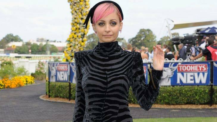 Not so chatty: Nicole Richie during Golden Slipper Day at Rosehill Gardens Racecourse at the weekend. Photo: Mark Sullivan