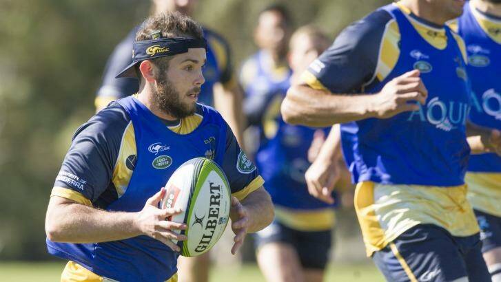 Brumbies utility Robbie Coleman returned to training on Monday and is a chance to play the Sunwolves. Photo: Jay Cronan