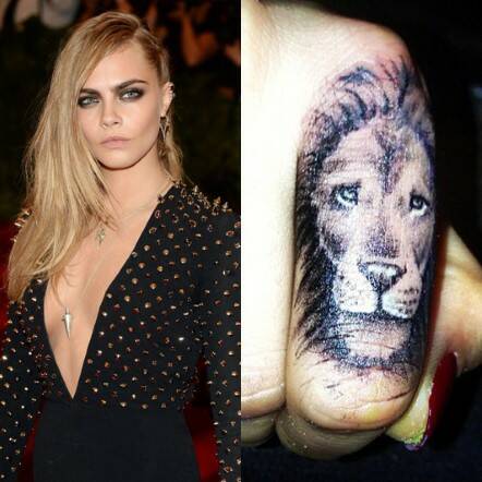 Cara Delevinge also has a lion. On her finger. Photo: Getty/Cara Delevinge/Instagram