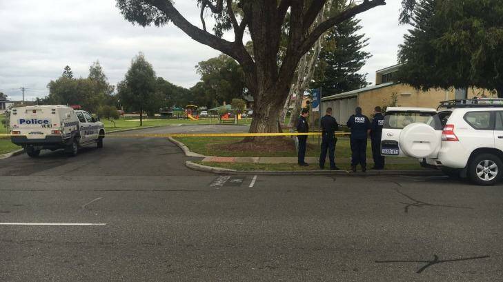 Police cordon off an area in Shoalwater after a woman was attacked.  Photo: Michael Stamp