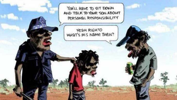 The controversial Bill Leak cartoon about aboriginal children that has drawn criticism.  Photo: supplied