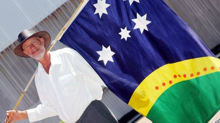The long campaign: Fred Rieben has spent 15 years promoting his flag design. Photo: Robert Peet
