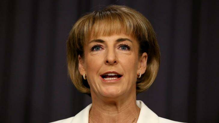 Lowest female representation on government boards: Minister for Employment and Minister for Women Michaelia Cash. Photo: Alex Ellinghausen