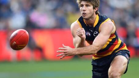 Jordon Butts will miss Adelaide's match against Geelong with a sore hamstring. (Julian Smith/AAP PHOTOS)