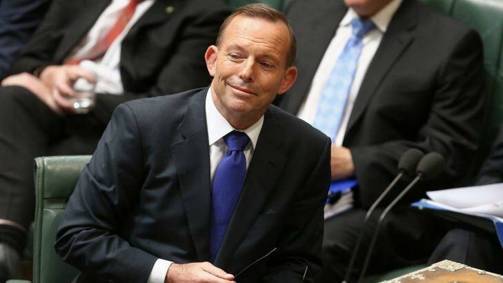Tony Abbott during question time at Parliament House. Photo: Alex Ellinghausen