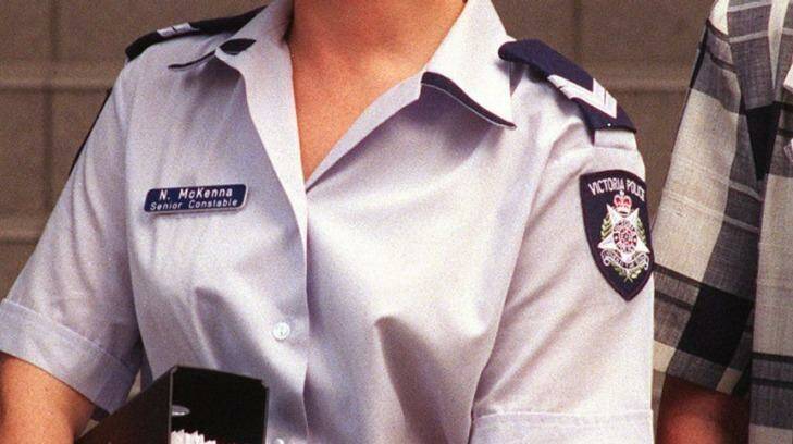 Former Bairnsdale police officer Narelle McKenna won a landmark 1998 Anti-Discrimination Tribunal payout of $125,000 for sexual harassment. Photo: Sebastian Costanzo 