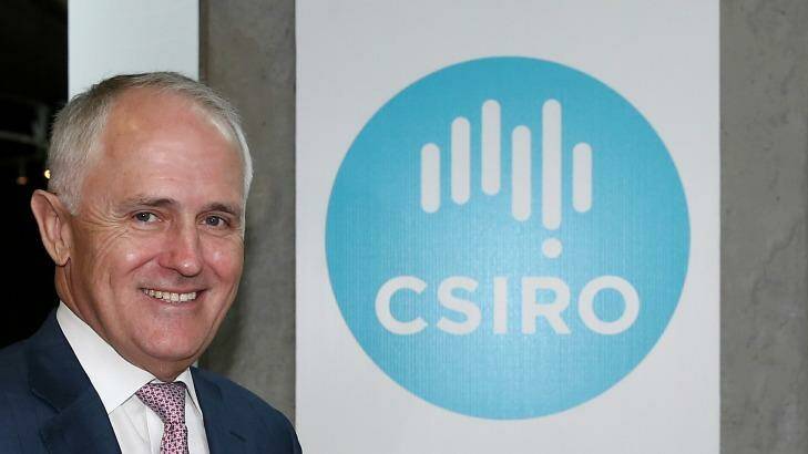 Prime Minister Malcolm Turnbull during a visit to CSIRO last December. Photo: Alex Ellinghausen
