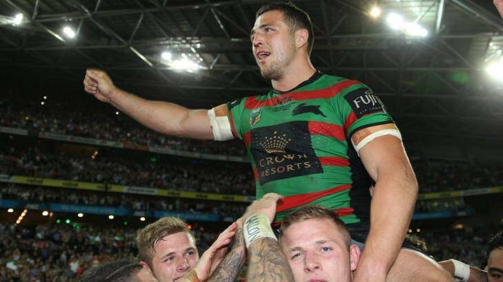 "You saw the type of character he was in that NRL grand final": WIll Genia on Rabbitohs enforcer Sam Burgess. Photo: Brendan Esposito