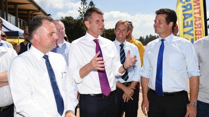 Premier Mike Baird at Terrigal Surf Lifesaving Club as part of his election campaign tour around New South Wales. Picture by Brendan Esposito. 19 March 2015. Photo: Brendan Esposito