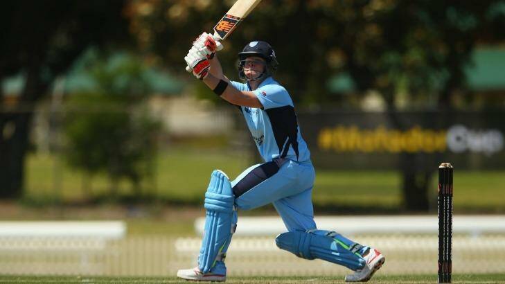 Flying start: Steve Smith of the Blues bats during the Matador Cup match. Photo: Mark Kolbe