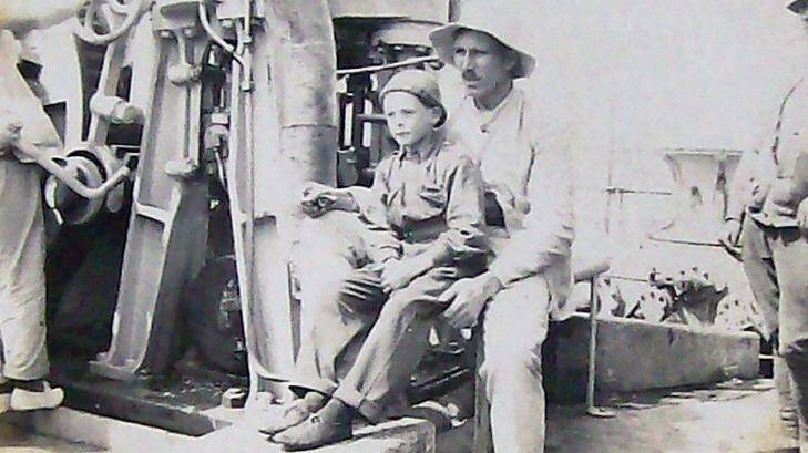 Tim Tovell (right) and Henri Hemene in a quiet moment on board the ship Kaisar-i-Hind on the voyage from England to Australia, 1919. Photo: supplied