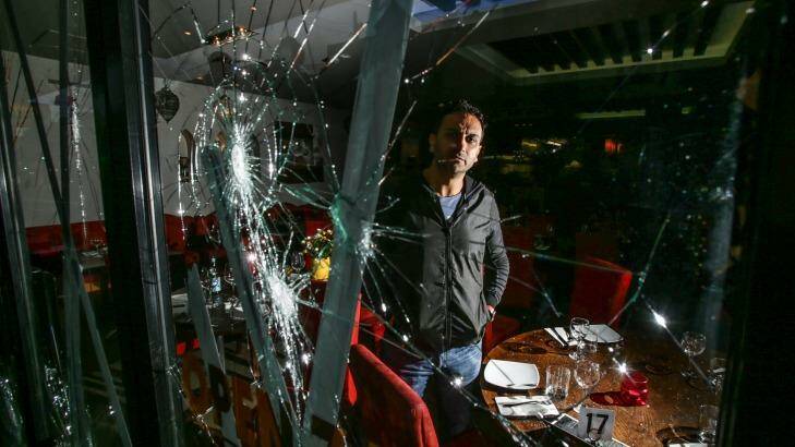 Mohamed Zouhour at his restaurant Arabella after the vandalism attack on Tuesday morning. Photo: Dallas Kilponen