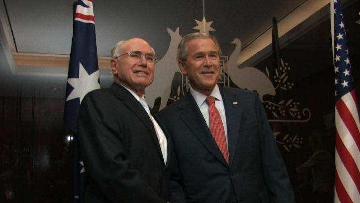 Then-Prime Minister John Howard greets US President George W Bush in his Sydney office in 2007.  Photo: Andrew Meares