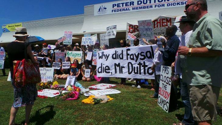 A vigil for Mr Ahmed outside Immigration Minister Peter Dutton's office on Thursday. Photo: Supplied