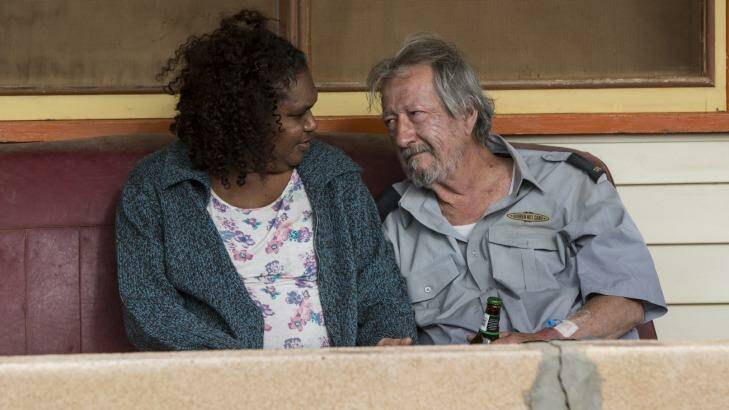 Warm-hearted ... Polly (Ningali Lawford) and Rex (Michael Caton) in <i>Last Cab To Darwin</i>. Photo: Wendy McDougall