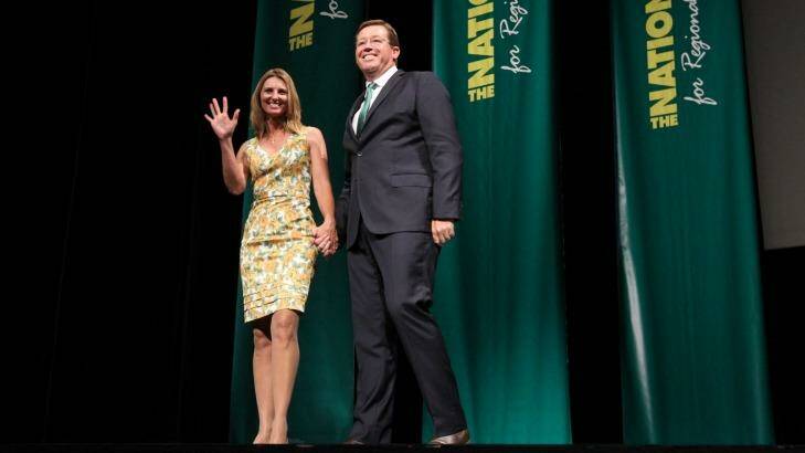  NSW Nationals leader Troy Grant with his wife Toni. Photo: Peter Rae