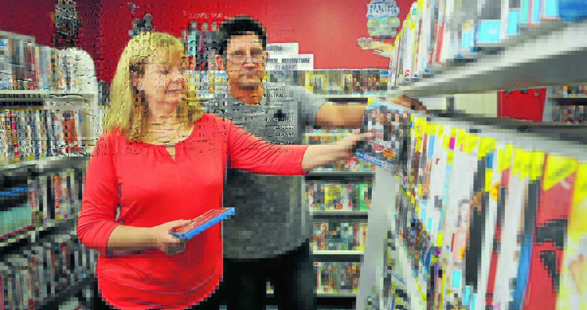 END OF THE ROAD: Northgate Leading Edge Video owners Lynn and Steve Sunderland have announced they will close the store, leaving just one video shop in the city. Photo: Geoff O'Neill 021014GOB01