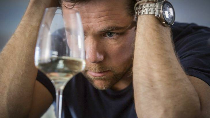 Patrick Brammall contemplates the perils of  alcohol in the film <i>Ruben Guthrie</i>.