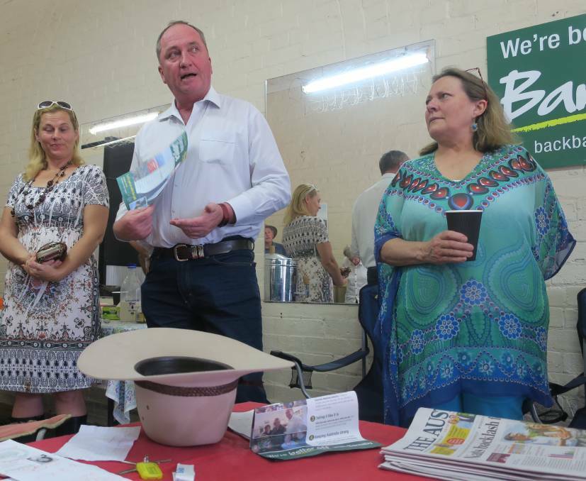Barnaby Joyce in Glen Innes during his election campaign three months ago.