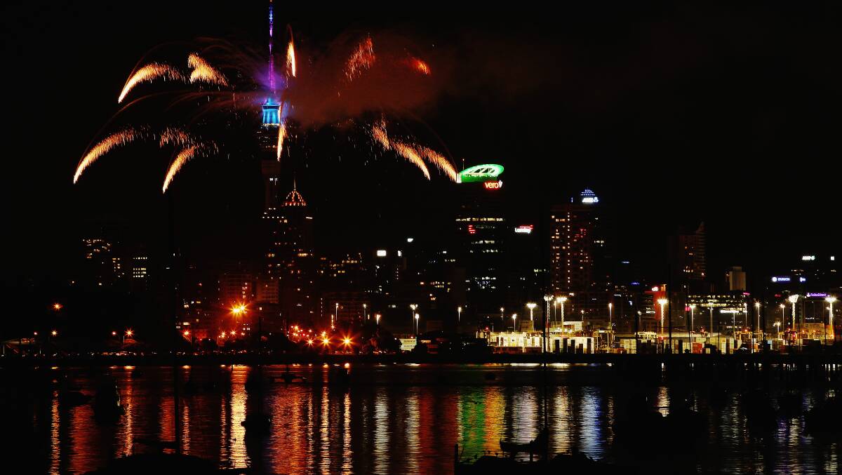 NEW ZEALAND: Waterside celebrations in Auckland, in the first nation to enter 2014.