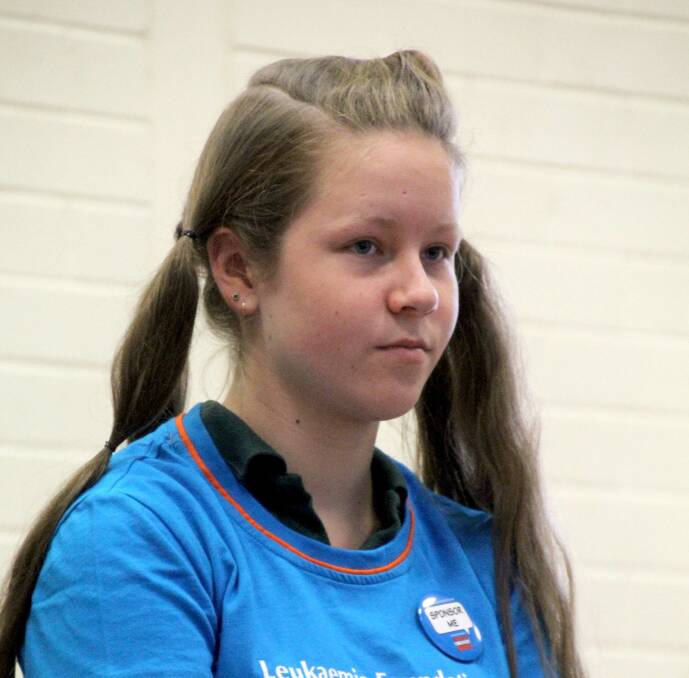 Peel High year 7 student Emily Pring before her locks came off.