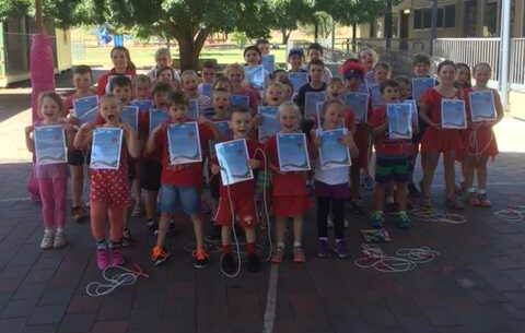 Willow Tree students raised a whopping $2,139 and received certificates for contribution to Jump Rope for Heart