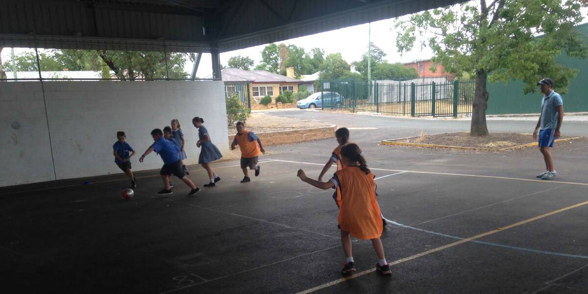 It was game on for Kootingal students who learnt some soccer skills during their visit to Tamworth High School
