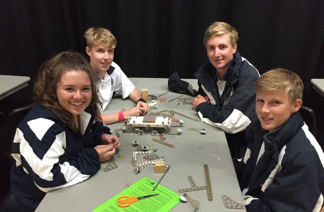 Ellen Coote, Florian Hoch, Sam Wright and Sam Marshall build a Mars rover