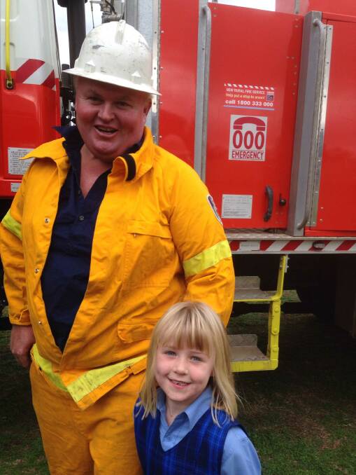 Very proud Attunga Public School student Emma Wiseman with her dad Peter during his visit to the school