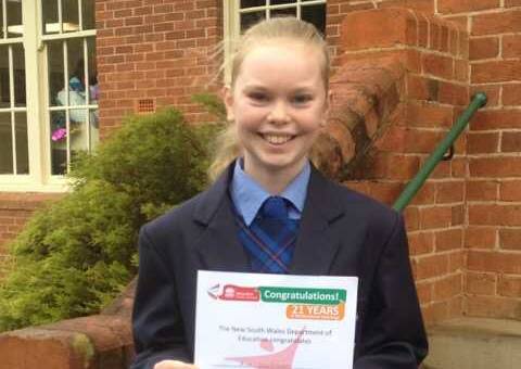 Timbumburi’s Ava Sullivan took out first place in the year 5/6 section of the June multicultural perspectives public speaking at Tamworth Public
