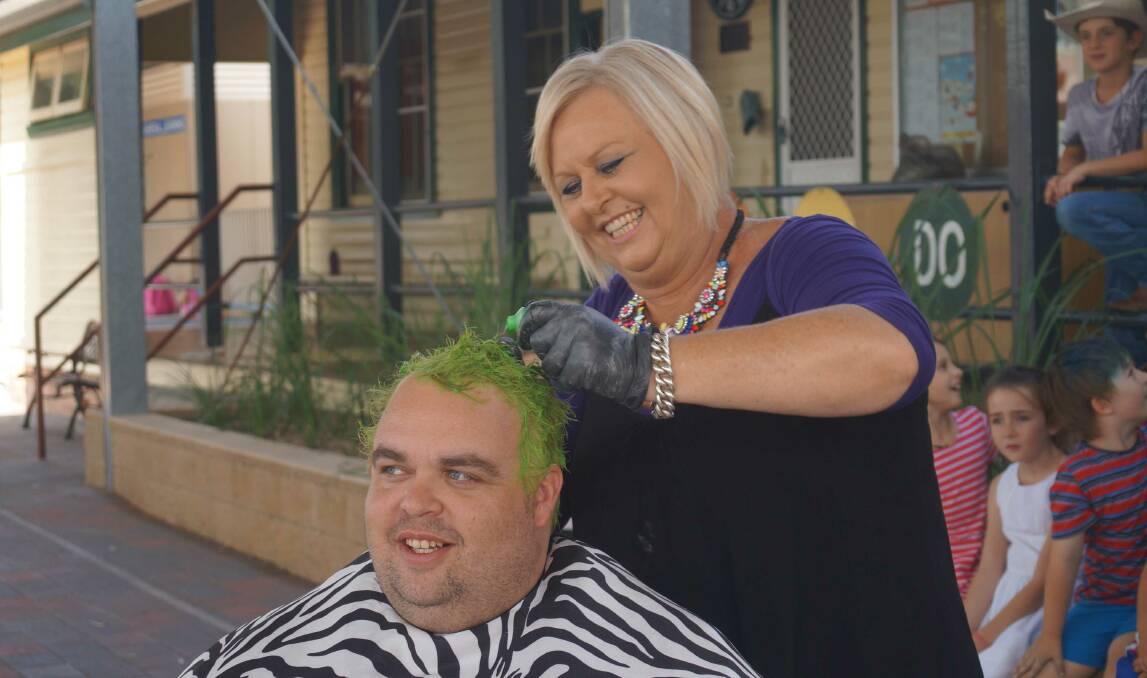 Mr Ireland went green for charity with the help of Cat from Willow Tree's Hair Haven
