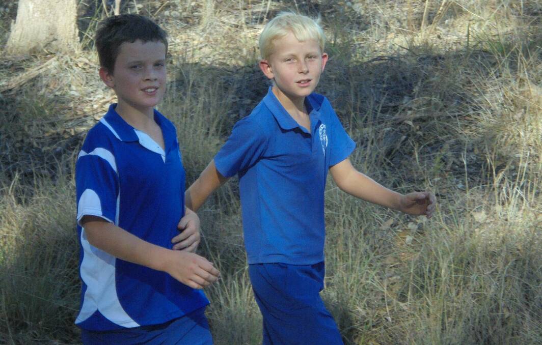 Kayne Campbell and Alex Nibbering during the Currabubula cross country event