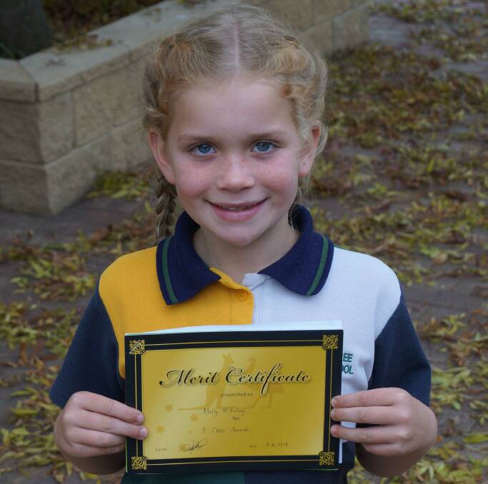 Molly McKinley achieved her gold certificates at Willow Tree Public School