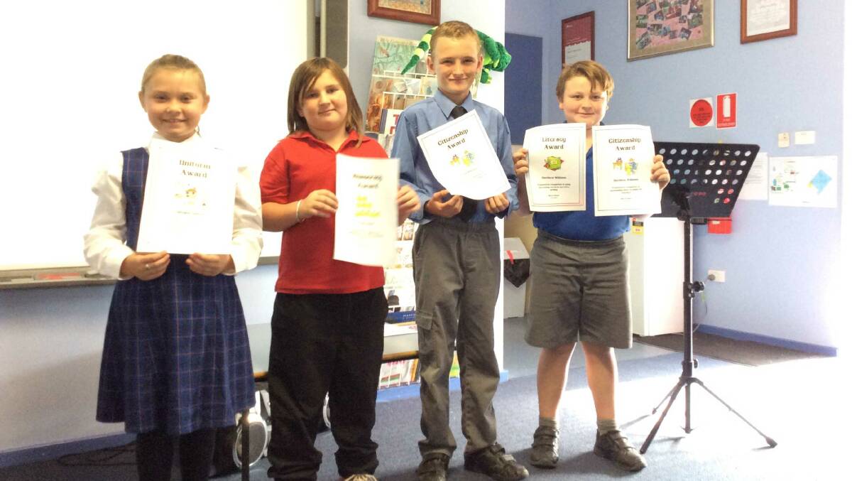3 -6 merit awards were giving to (from l) Taleigha Elphick, Steph Faint, Corey Wheeler and Matthew Williams