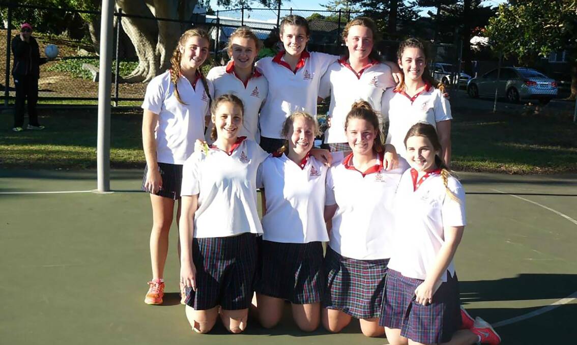 The under 16's HRIS netball champions from Calrossy, back from left, Tahlia Tiberi, Carly Redfern, Ella Anderson, Megan Seis, Heidi Baker. Front Lauren Jessup-Little, Grace Barwick, Amy Raphael and Indiah Bradbery.
