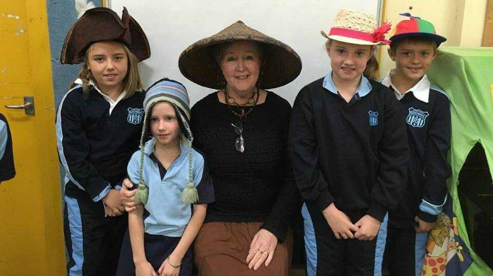 Naomi Maybury, Mikyla Phillpott, Mrs Anne Doak, Colbie Butler and Coby Hobden who off their hat styles
