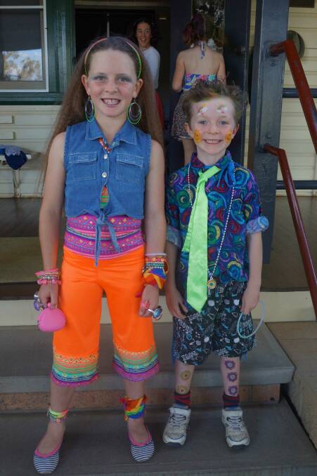 Emily Wamsley and Joel Redgrove dressed crazy for the school disco