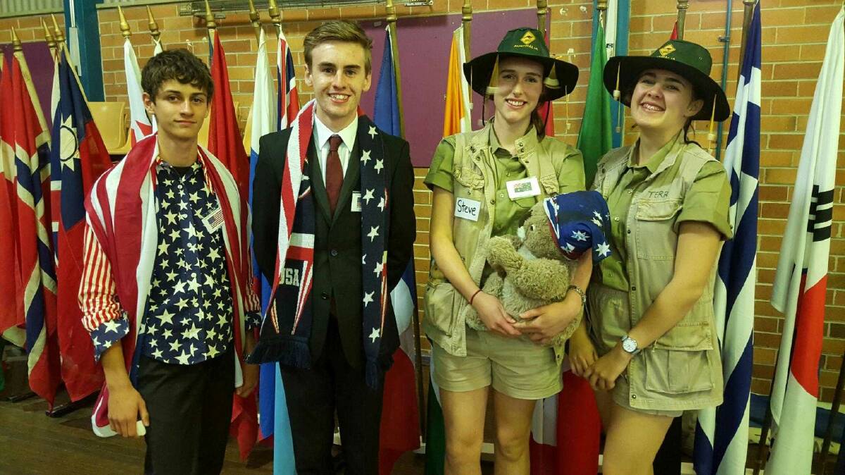 Oxley High's Samual Kemp, Geordie Brown, Amelia Dadd and Caitlin Kemp at the Kempsey Mock United Nations Assembly 